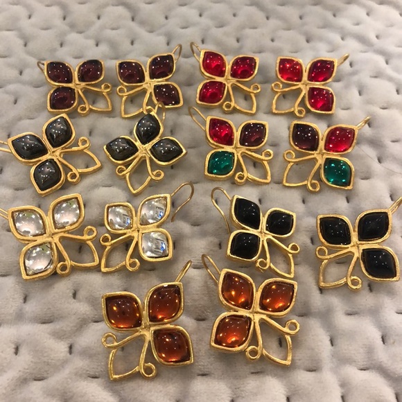 Cabochon 3-Stone Earrings-Pick Your Color! - Picture 14 of 15